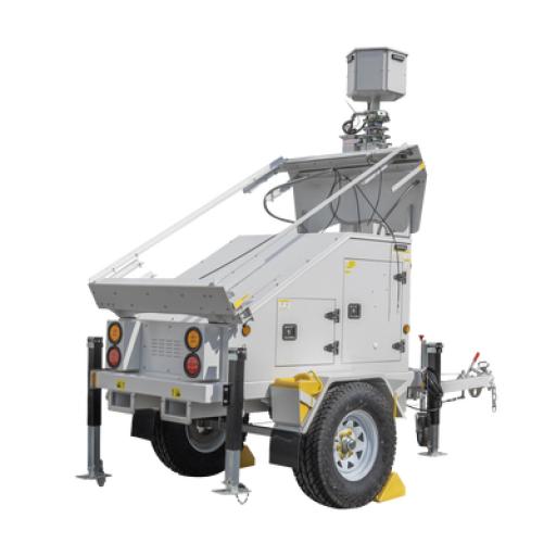 [PRECISION_PST-VTS-3P] Precision Traila / Remolque con Mástil Retráctil de 7.5 m. para Videovigilancia o Iluminación, con Bases para Instalar Paneles Solares y Baterías (No incluidos)