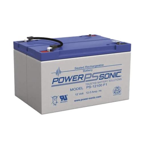 [POWER-SONIC_PS-12100-F1] Power-Sonic Batería 12V, 12AH, Para Respaldo, Tecnologías AGM/VRLA, 5 Años Vida Útil, Terminales F1, Reconocida UL