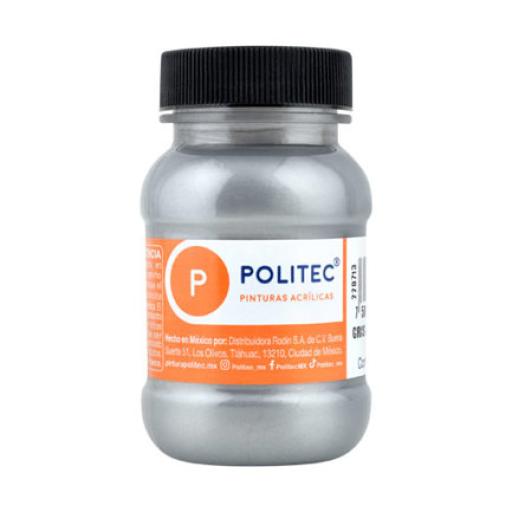 [POLITEC_29524] Politec Pintura Acrilica Politec Gris Metalico 100ml No 517 Caja c/6 piezas