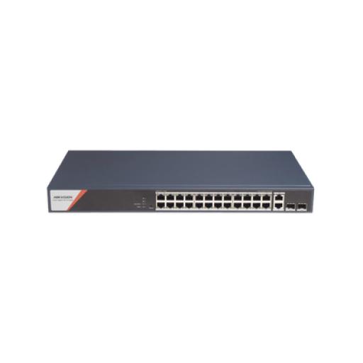 [HIKVISIONDIGITALTECHNOLOGY_DS-3E1528HP-SI-24P2T2F] Hikvision Digital Technology Switch Gigabit PoE+ / Administrable / 24 Puertos 1000 Mbps PoE+ (4 Puertos PoE++ 90 W) / 2 Puertos 1000 Mbps de Uplink / 2 Puertos SFP / Configuración Nube Hik-PartnerPro / Modo Extendido hasta 300 Metros / 370 W
