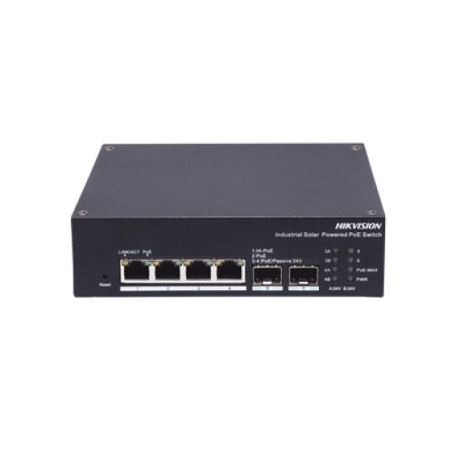 [HIKVISIONDIGITALTECHNOLOGY_DS-3T1506HP-EI-UPS] Hikvision Digital Technology Switch Industrial Administrable Gigabit / 3 Puertos Gigabit PoE+ (30 W) + 1 Puertos Gigabit PoE++ (60 W) / 2 Puertos SFP / 120 W Total / 48 a 57 VCD / Ideal para Proyectos / 300 Metros de Distancia
