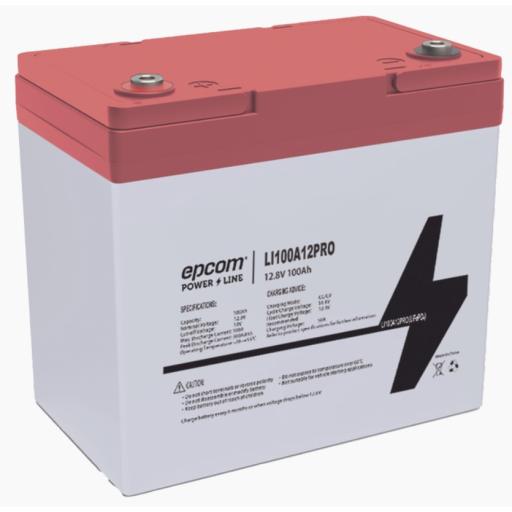 [EPCOMPOWERLINEBYRITAR_LI100A12PRO] EPCOM POWER LINE BY RITAR Batería de Litio Ciclo Profundo, 12.8 Vcc 100Ah LiFePO4 Válvula de Alivio, Solar, Marina, Máximo 100 A de Descarga