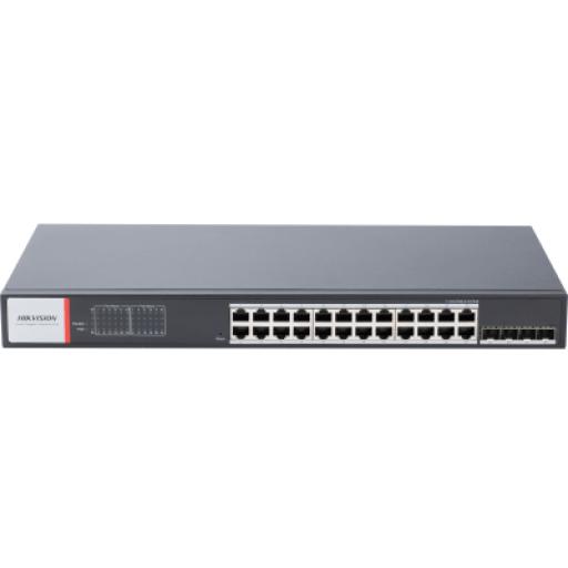 [HIKVISIONDIGITALTECHNOLOGY_DS3T1528HPSI24P4F] Hikvision Digital Technology Switch Gigabit PoE+ / Administrable / 24 Puertos 1000 Mbps PoE+ / 4 Puertos SFP / Configuración Nube Hik-PartnerPro / Modo Extendido hasta 300 Metros / 370 W