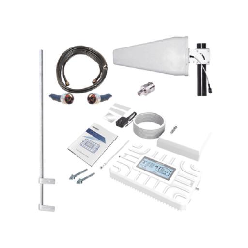 [EPCOM_EP-5G-PBT-PLUS] Epcom Kit Amplificador de Señal Celular 5G / Penta Banda; B28, B5, B2/25, B4/66 y B7 / Soporta 2G, 3G, 4G y 5G / Compatible con TELCEL, AT&T, MOVISTAR y OMV como Bait, PilloFon y más / Cobertura hasta 200 m2 / Incluye Antenas y Cable de 15 m