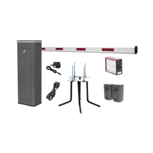 [ACCESSPRO_KIT-XBS-3R] AccessPRO Kit COMPLETO Barrera Derecha XBS Con Corona LED / Brazo de 5.5 Metros / Incluye Sensor de Masa, Transformador, Lazo Magnético, Ancla, Fotoceldas y 2 Controles Inalámbricos