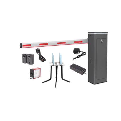 [ACCESSPRO_KIT-XBF-3L-LED] AccessPRO Kit COMPLETO Barrera Izquierda XBF Con Corona LED / Brazo Iluminado de 3M / Incluye Sensor de Masa, Transformador, Lazo Magnético, Ancla, Fotoceldas y 2 Controles Inalámbricos