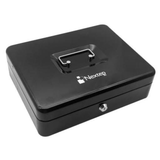 [NEXTEP_NE-161B] Nextep Caja Dinero Nextep Metalica Extra Grande 30 cm Bandeja Con Clips Para 4 Billetes