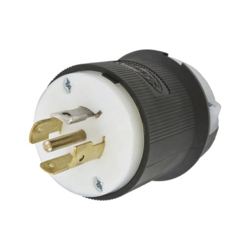 [HUBBELL_HUB-HBL-2511] Hubbell Clavija Industrial con Bloqueo de Media Vuelta / 20 A 120/208 V CA / 4 Polos 5 Hilos / Color Blanco y Negro / Nema L21-20P/ Grado Industrial.