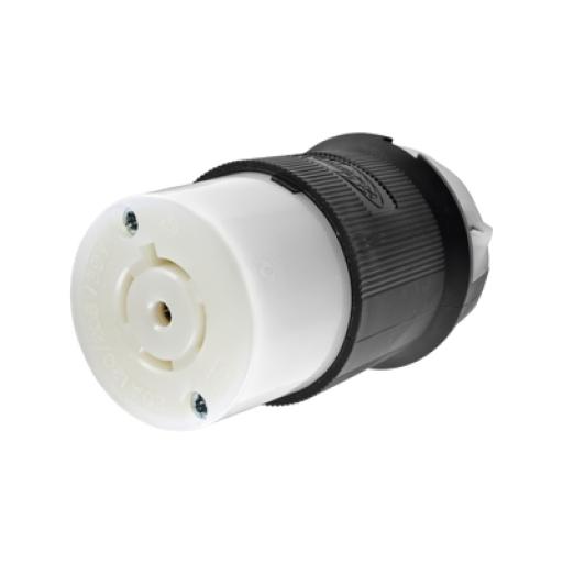 [HUBBELL_HUB-HBL-2513] Hubbell Conector Industrial con Bloqueo de Media Vuelta / 20 A 120/208 V CA / 4 Polos 5 Hilos / Color Blanco y Negro / Nema L21-20R/ Grado Industrial.