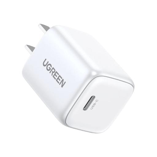 [UGREEN_15329B] Ugreen Cargador Mini de 30W serie Nexode | 1 USB-C de Carga Rápida | Tecnología GaN II | Power Delivery 3.0 | Quick Charge 4.0 | Carga Inteligente | Múltiple Protección  | Mayor Eficiencia Energética | Color Blanco.