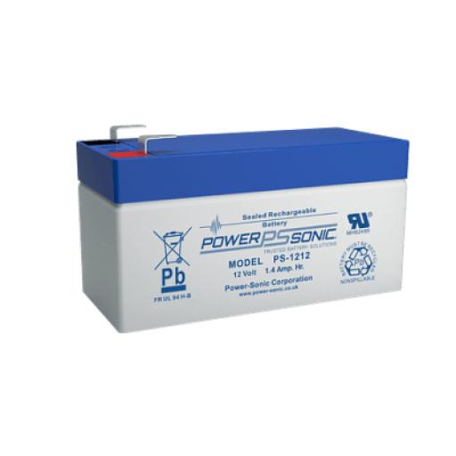 [POWER-SONIC_PS-1212-F1] Power-Sonic Batería 12V, 1.4AH, Para Respaldo, Tecnologías AGM/VRLA, 5 Años Vida Útil, Terminales F1, Reconocida UL