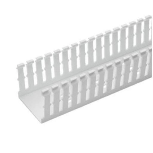 [PANDUIT_F1X3WH6] Panduit Canaleta Ranurada Angosta de PVC Sin tapa, Tipo F, 32 mm de Ancho, 79.4 mm de Alto y 1.8 m de Largo, Color Blanco