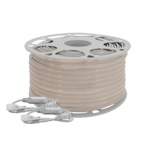 [JWJ_JLML-2835-08] JWJ Manguera LED Luminosa Blanca de Resina Transparente y Flexible / Para uso Interior o Exterior / Carrete de 50 m/ 110V CA  4.2 A/ 500 W Potencia / T.C.C. 6500 K.