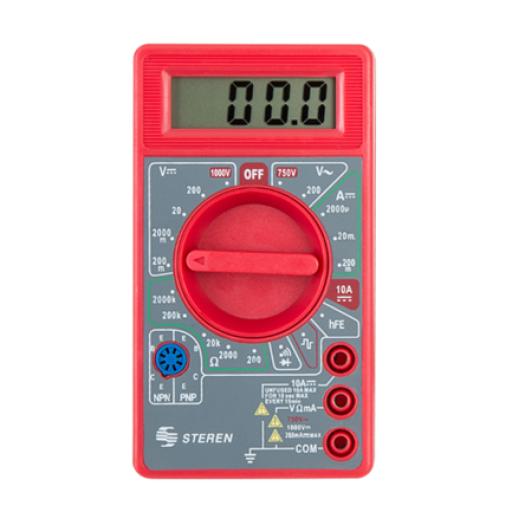 [STEREN_MUL-005] Steren Multímetro Steren Compacto Básico Digital Color Rojo
