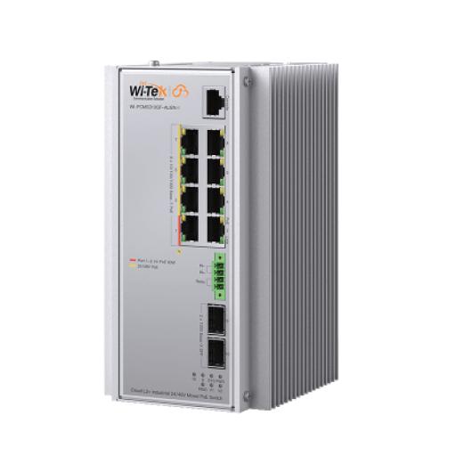 [WI-TEK_WI-PCMS310GF-ALIEN-I] WI-TEK Switch Industrial Administrable Gigabit con 2 Puertos PoE bt + 6 Puertos PoE af/at o 24 V Pasivo + 2 SFP Gigabit, 240 W