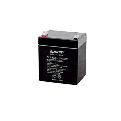 [EPCOM_PL-4.5-12] Epcom Batería 12 Vcc / 4.5 Ah / UL / Tecnología AGM-VRLA / Para uso en equipo electrónico Alarmas de intrusión / Incendio/ Control de acceso / Video Vigilancia / Terminales F1.