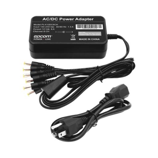 [EPCOM_PLK12DC6CH] Epcom Fuente de Alimentación de 6 Salidas tipo Jack Macho de 12 Vcc / 6 Amper