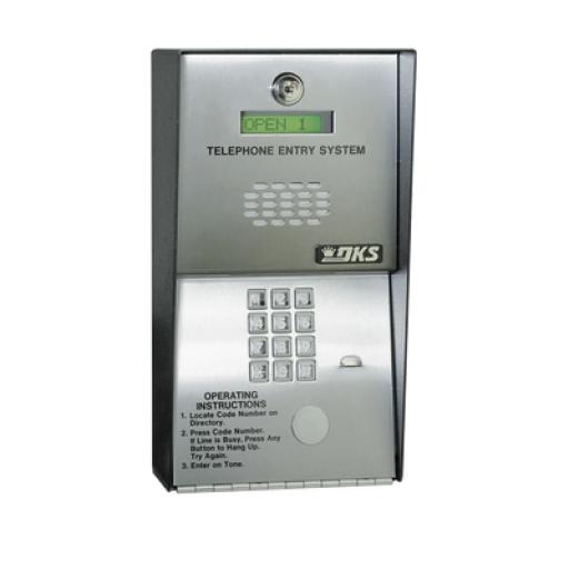 [DOORKING_1802-082] DoorKing Audioportero telefónico / 600 números telefónicos / Control para 2 puertas / Gabinete para sobreponer/ Marcación a 16 digitos / Linea análoga o digital