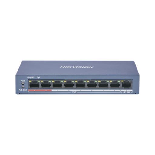 [HIKVISIONDIGITALTECHNOLOGY_DS-3E0109P-E/M(B)] Hikvision Digital Technology Switch PoE+ / No Administrable / 8 Puertos 10/100 Mbps PoE+ / 1 Puerto 100 Mbps Uplink / PoE hasta 250 metros / 60 W 