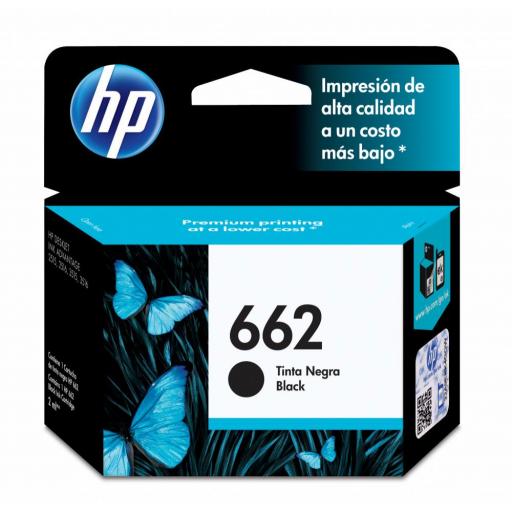 [HP_CZ103AL] Cartucho HP 662 Negro Original, 120 Páginas Para HP Deskjet Ink Advantage 1115,2135,3635,3835,