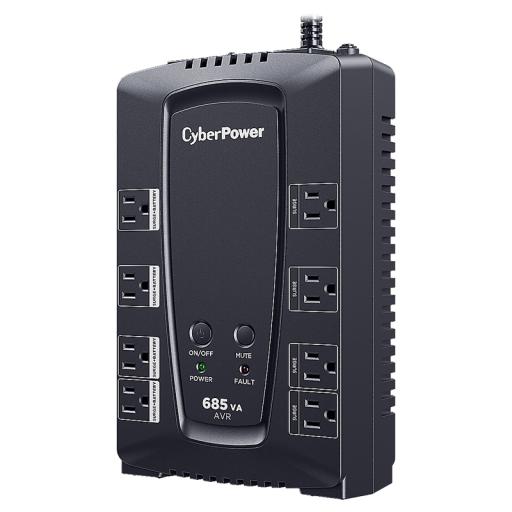 [CYBERPOWER_CP685AVRG] CyberPower UPS de 685 VA/390 W, Topología Línea Interactiva, Entrada 120 Vca NEMA 5-15P, Tipo Gabinete Compacto, Con 8 Tomas NEMA 5-15R