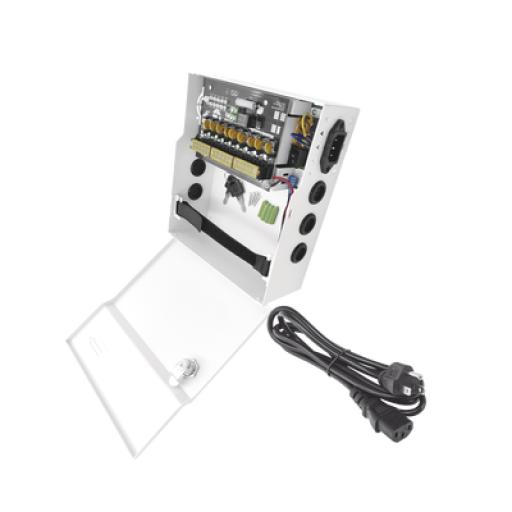 [EPCOM_PLK12DC8ABK] Epcom  Fuente de Poder con ajuste de voltaje de 11- 15 Vcc / 10 A / 9 Salidas / Capacidad de Batería de Respaldo / Requiere Batería / Voltaje de Entrada 96-264 Vca